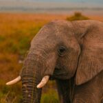 anmol Close-up of an African elephant in the Kenyan savanna, showcasing its natural habitat and beauty.